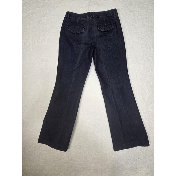 Y2k Womens Flare Jeans 8R Low Rise Dark Wash Bootcut Stretch Denim Casual Boho - Picture 6 of 11